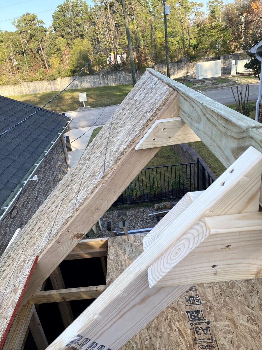 Roof framing for a residential addition
