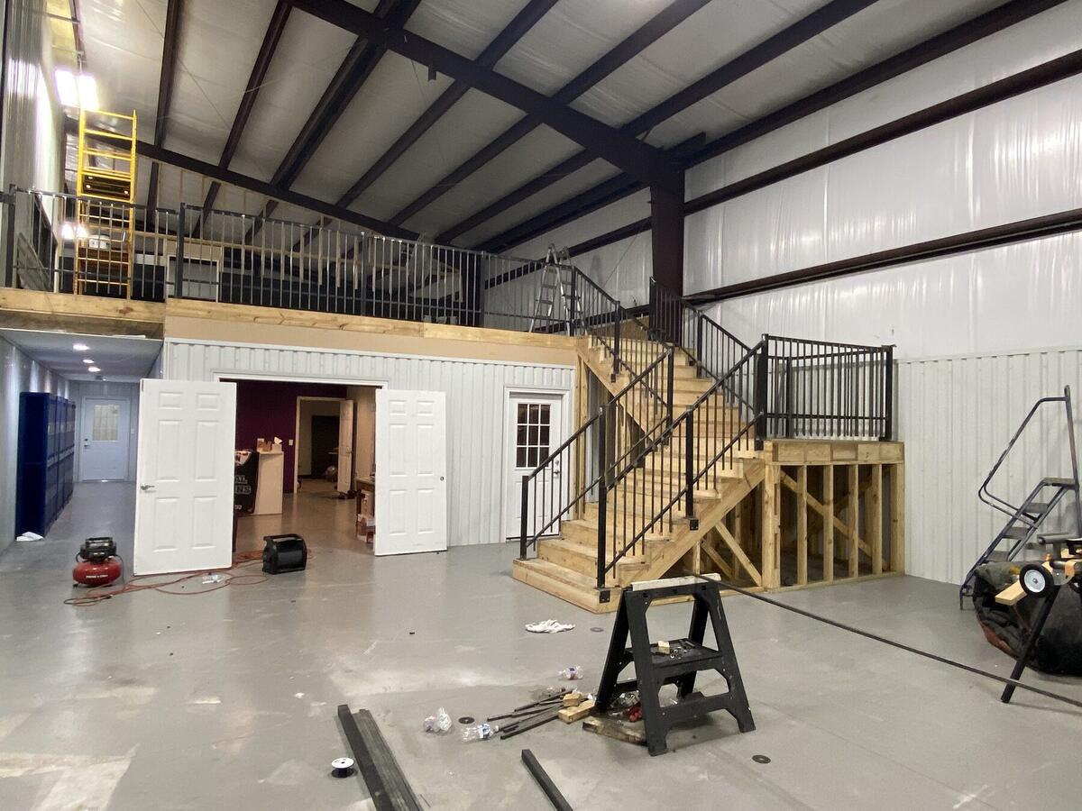 Completed barn loft and stairs